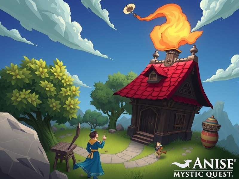 Anise Mystic Quest Game Cover Art - Rural Indian Landscape with Anise Plant